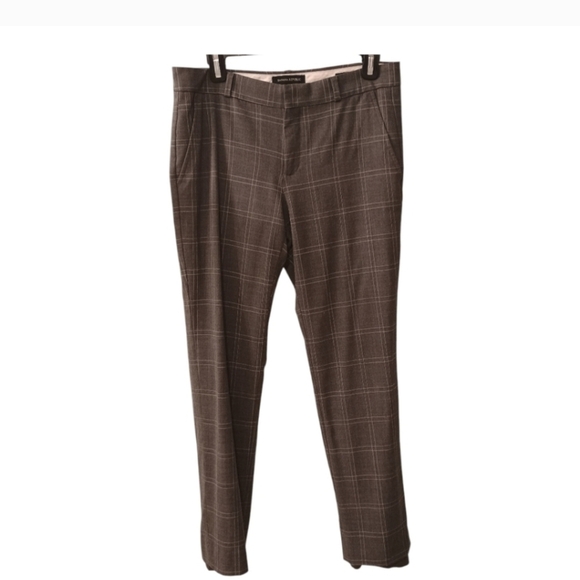 Banana Republic Grey Plaid Lined Trousers Size 6 - Picture 6 of 6
